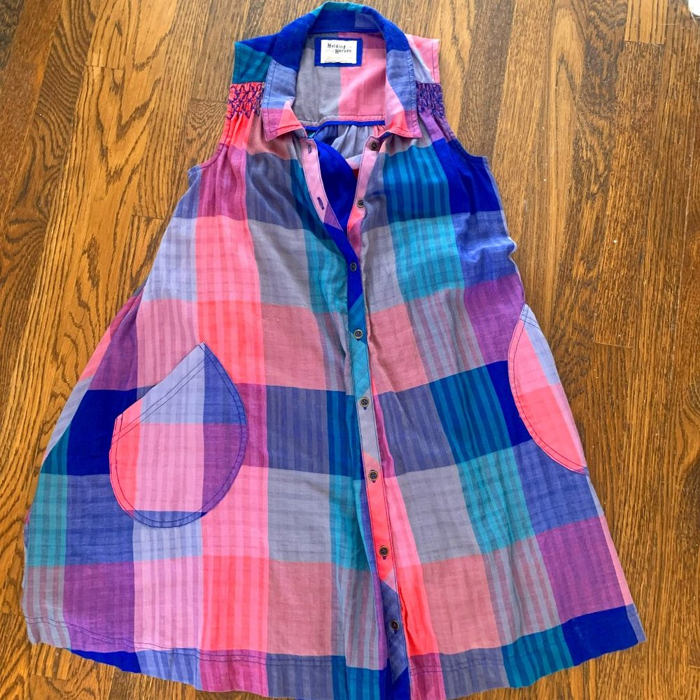 Anthropologie Retro Summer Fun Pleated Dress SIZE XXSP